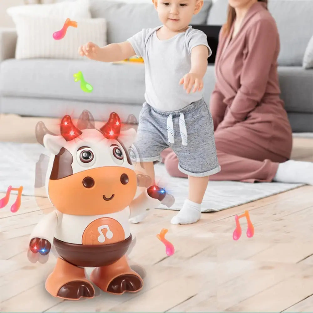 Baby Cow Musical Toys, Baby Preschool Educational Learning Toy with Led Lights & Music(Battery Not Included)