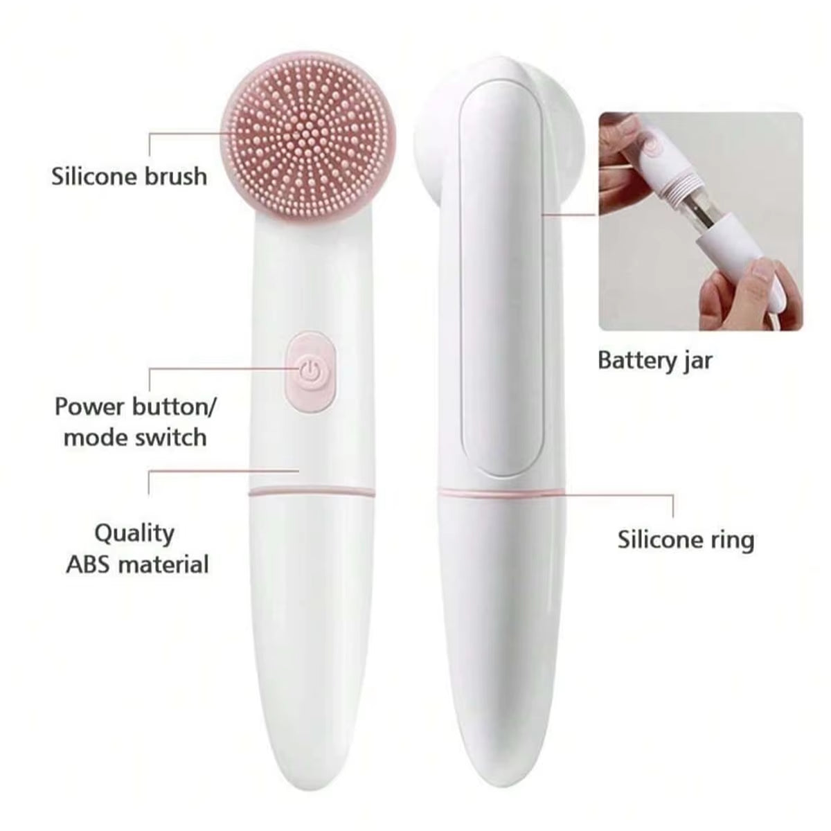 Electric Facial Cleansing Brush with Sonic Vibration and Exfoliation Features for Enhanced Skincare Routine