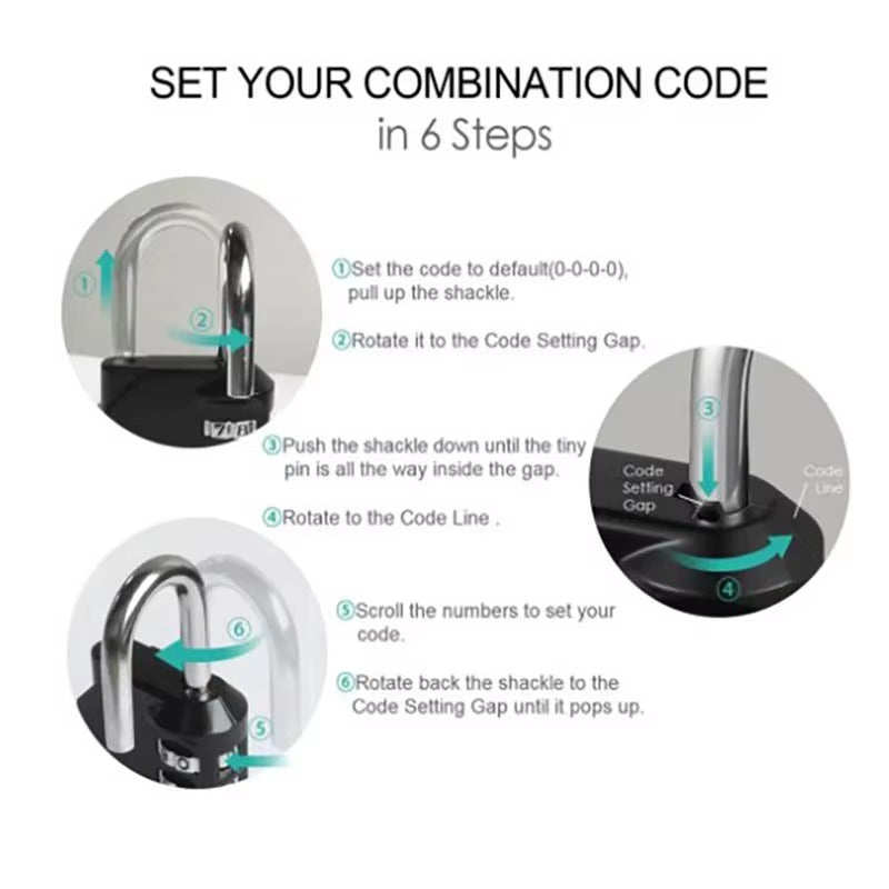 4-Digit Waterproof Padlock for Outdoor Use - Ideal for Doors, Suitcases, Bags, Cabinets, and Windows