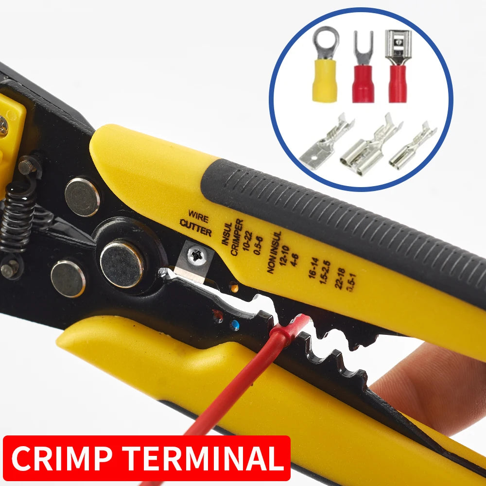 Adjustable Automatic Wire Stripper and Crimping Pliers - Multifunctional Terminal Hand Tool