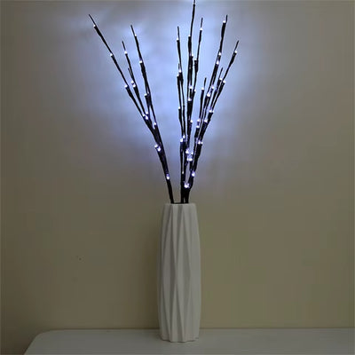 73Cm LED Willow Branch Lamp with 20 Bulbs - Battery-Powered Fairy Lights for Weddings, Parties, and DIY Decor