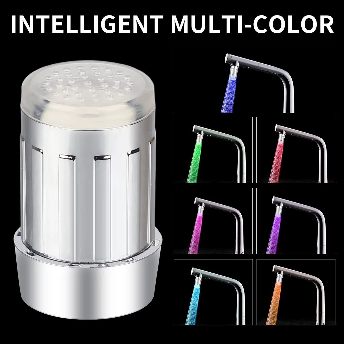 Color-Changing LED Temperature-Sensitive Faucet Aerator - Water-Saving Kitchen & Bathroom Tap Nozzle