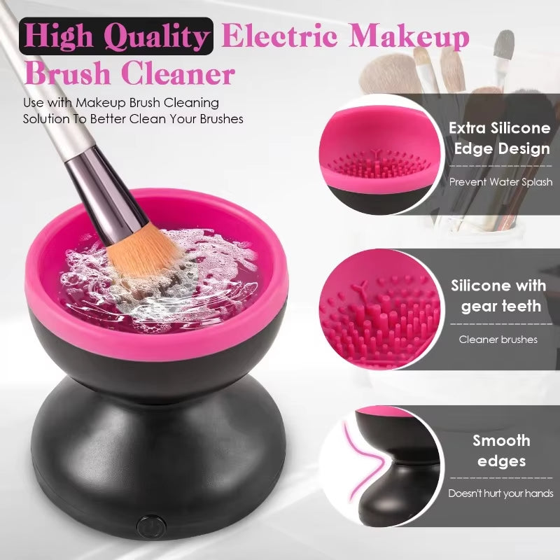 Effortless Clean: Portable USB Electric Makeup Brush Cleaner & Dryer with Silicone Technology