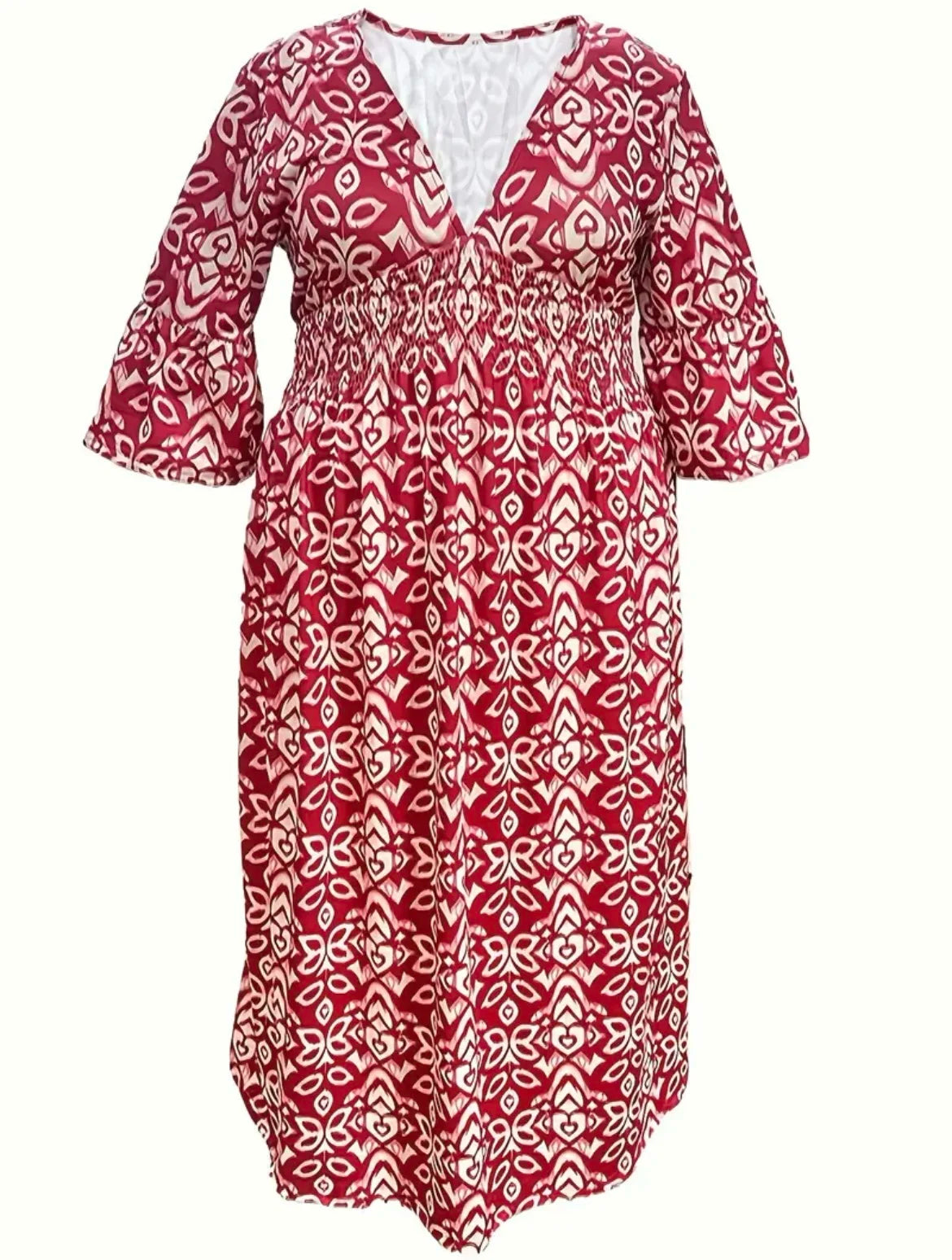 2024 Summer Bohemian V-Neck Floral Wrap Dress for Women - Elegant Loose Beachwear for Holidays