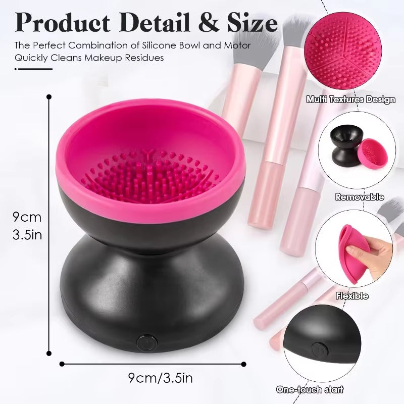 Effortless Clean: Portable USB Electric Makeup Brush Cleaner & Dryer with Silicone Technology