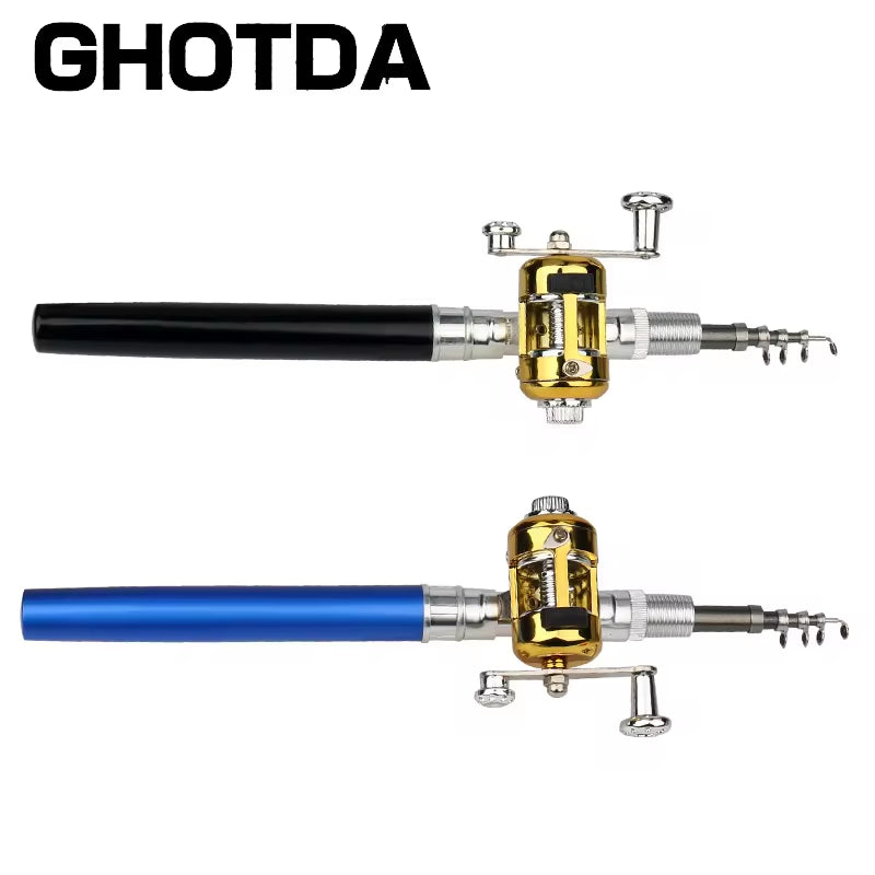 Compact Telescopic Mini Fishing Rod with Reel - Portable Pen-Shaped Design