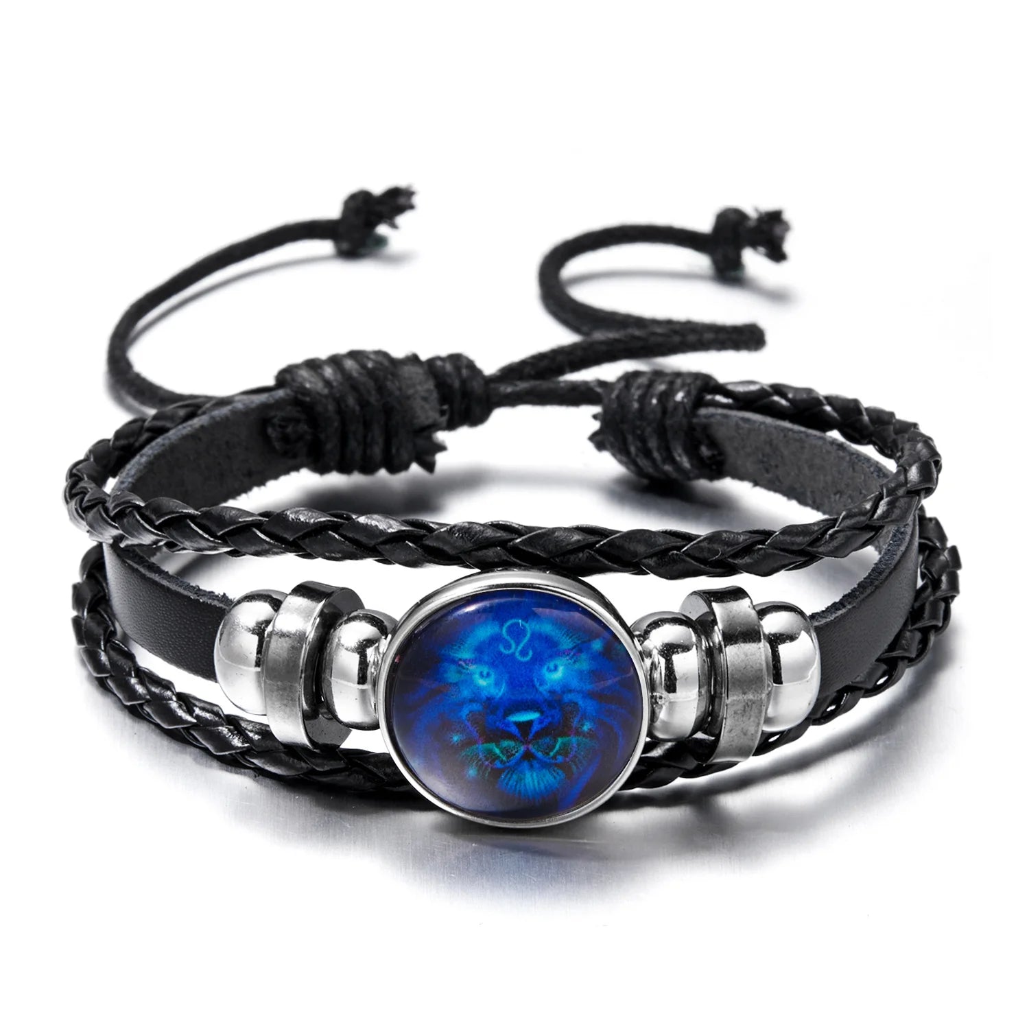 Luminous Zodiac Sign Charm Bracelets for Men and Women - Vintage Multilayer Leather Wrap Bangle, Ideal Birthday Gift