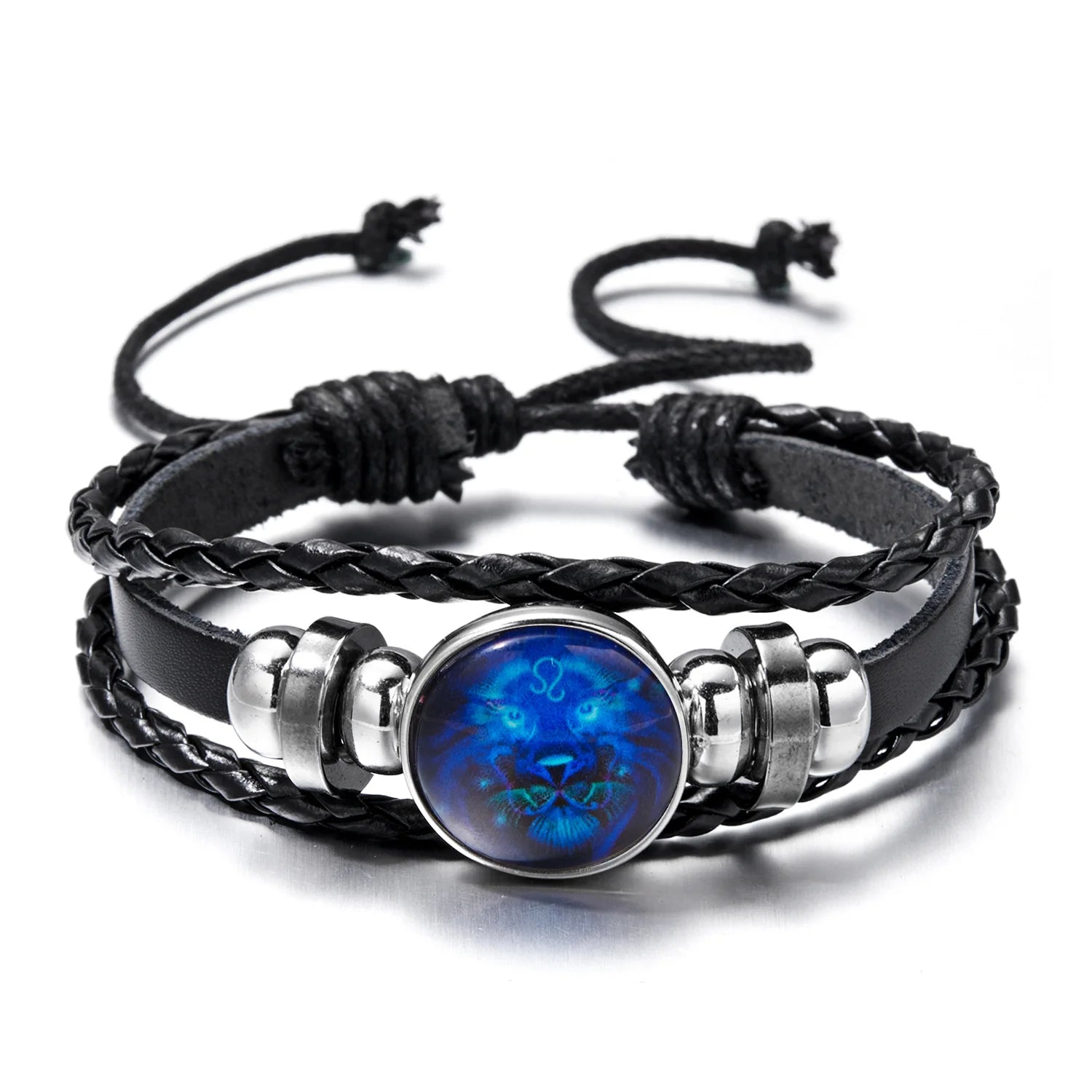 12 Constellation Zodiac Sign Charm Luminous Bracelets Men Women Vintage Multilayer Wrap Leather Bracelet & Bangle Birthday Gift.