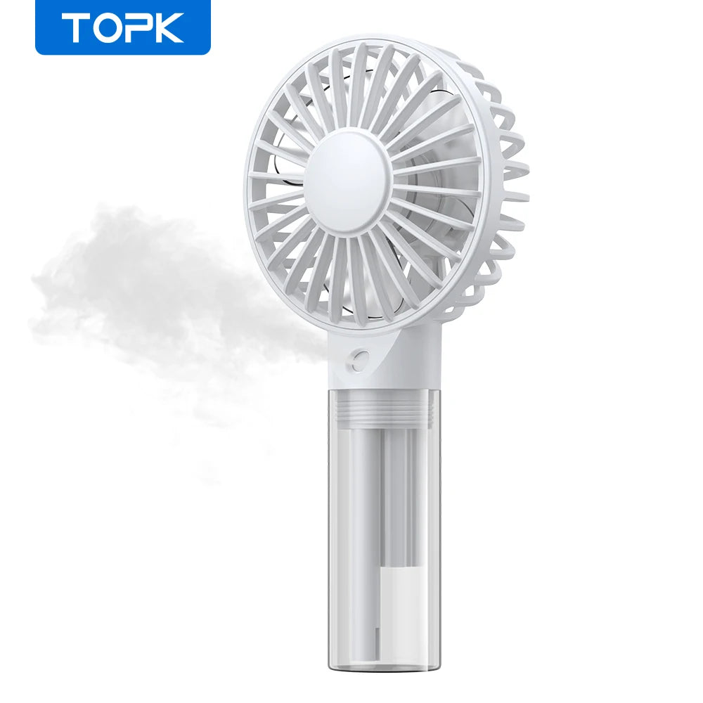 Rechargeable Portable Handheld Misting Fan with 2000mAh Battery - Foldable Mini Personal Spray Water Mist Fan