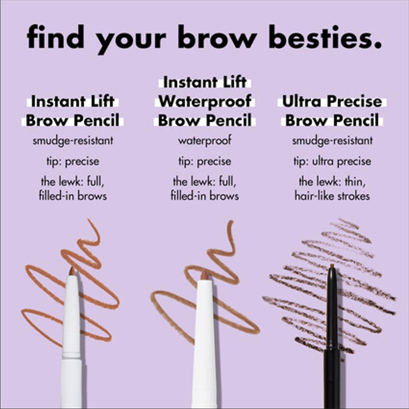 Instant Lift Dual-Sided Brow Pencil with Fine Tip - Shapes, Defines, and Fills Brows in Taupe (0.006 Oz)