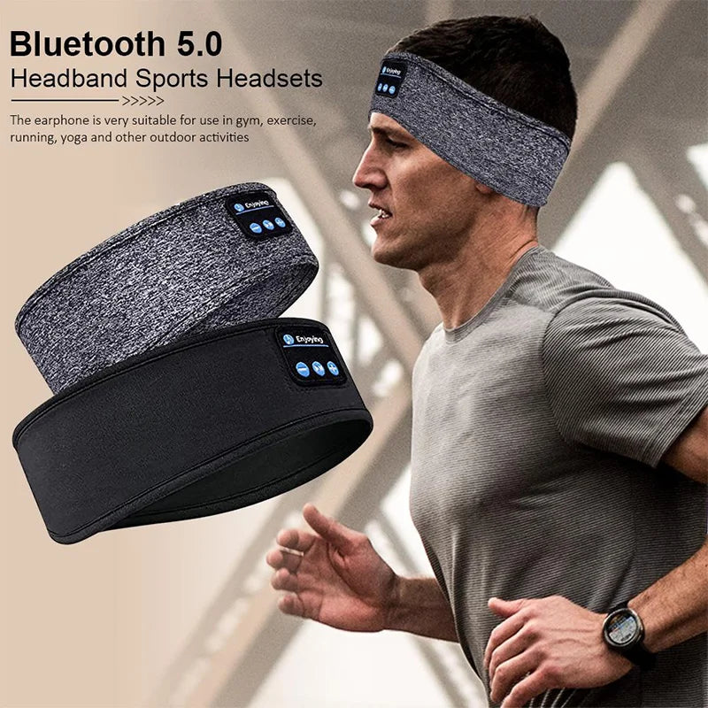Wireless Bluetooth Headset with Elastic Sports Headband and Earbuds - Music and Sleep Eye Mask Wireless Headphones