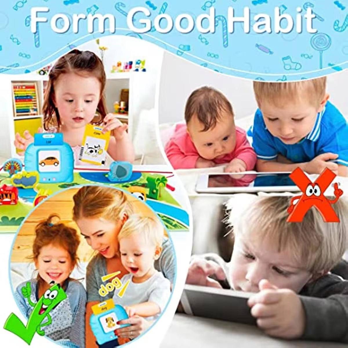 Interactive Talking Flash Cards for Early Education - Preschool Learning and Reading Machine for Boys and Girls