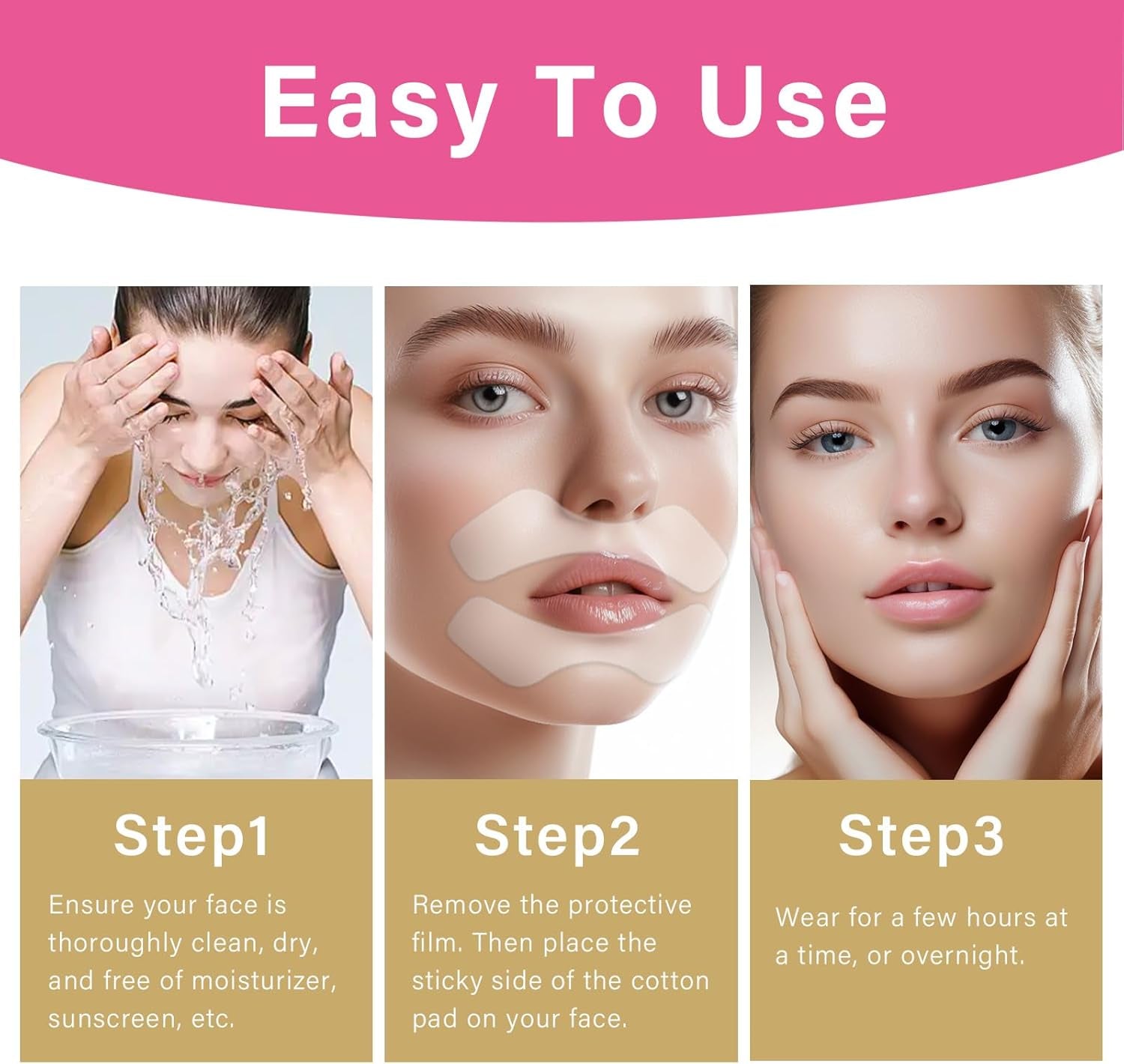Lip Lift anti Wrinkle Patches, Lip Mask to Smooth Smile Lines, Silicone Sticker for Fine Lines & around Mouth Area, Fast Acting Collagen Pad