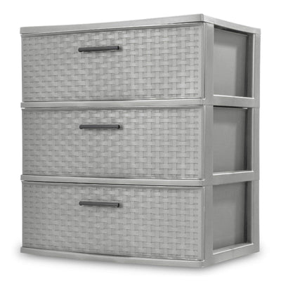 3 Drawer Wide Weave Tower Plastic - CommunityRateLLC