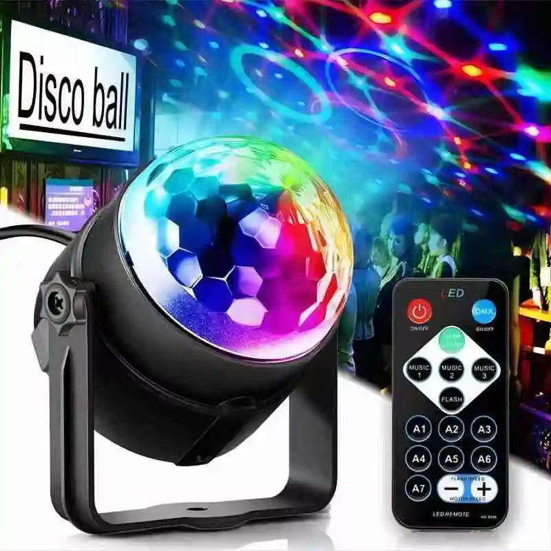 Rotating RGB LED Crystal Magic Ball Light for KTV, Bar, Disco, Party, DJ, and Christmas Decorations