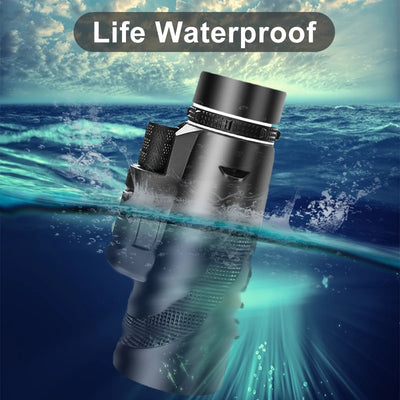 80x100 HD Zoom Monocular Telescope - Portable Long-Range Binoculars for Hunting and Camping with Tripod and Phone Clip