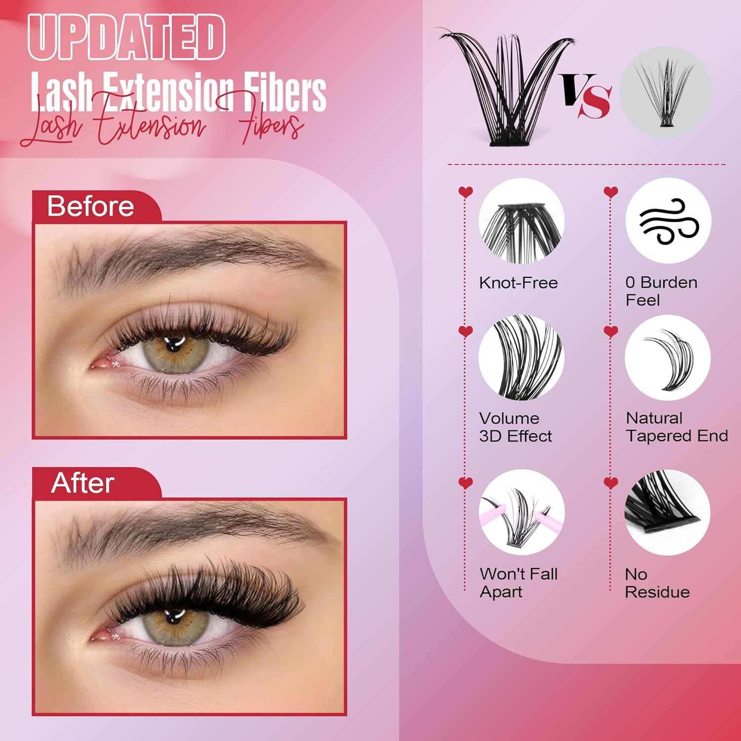 Professional Lash Extension Kit: Individual Lash Clusters (9-16mm, 30D & 40D) with Adhesive, Sealant, and Tweezers for At-Home Application