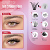 Professional Lash Extension Kit: Individual Lash Clusters (9-16mm, 30D & 40D) with Adhesive, Sealant, and Tweezers for At-Home Application