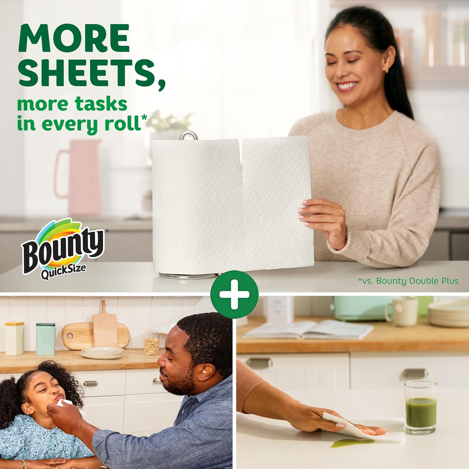 Quick Size White Paper Towels - 8 Family Rolls (Equivalent to 20 Regular Rolls)