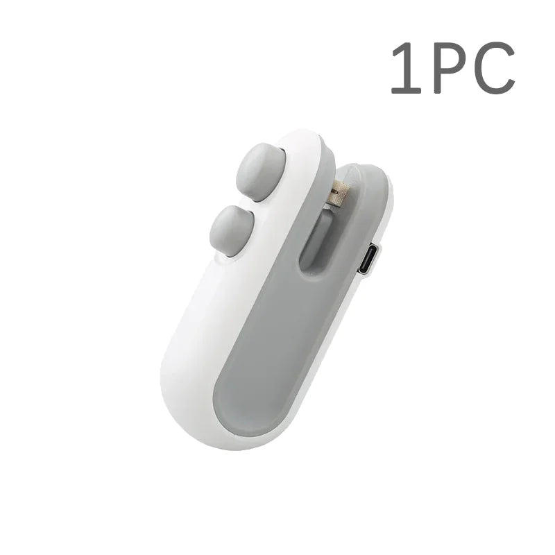 Rechargeable 2-in-1 Portable Mini Heat Sealer and Vacuum Sealer for Snacks and Plastic Bags