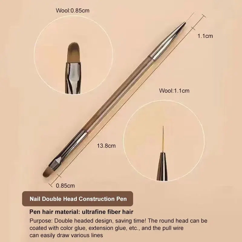 9-Piece UV Gel Nail Brush Set for Professional Nail Art and Acrylic Design