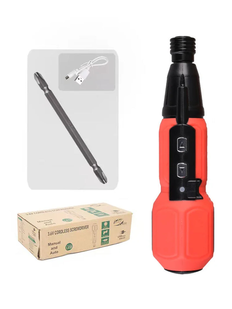 Maizhe 3.6V Rechargeable Electric and Manual Duo Screwdriver with LED Light - Cordless Mini Power Tool for DIY Home Projects