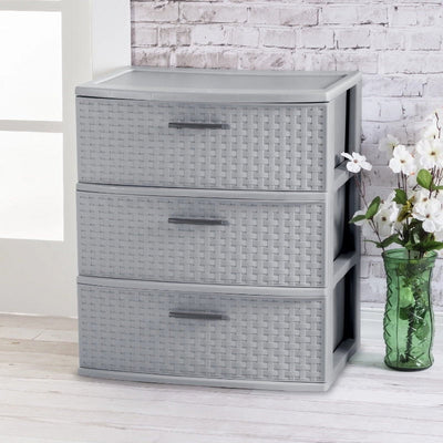 3 Drawer Wide Weave Tower Plastic - CommunityRateLLC