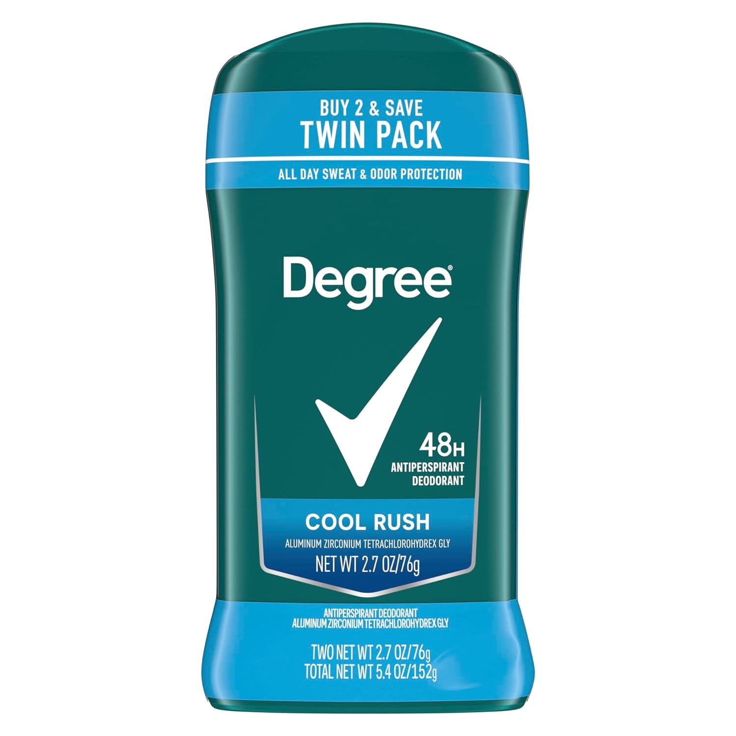 Degree Men Original Antiperspirant Deodorant Cool Rush Twin Pack - 48-Hour Sweat and Odor Protection, 2.7 Oz Each - CommunityRateLLC