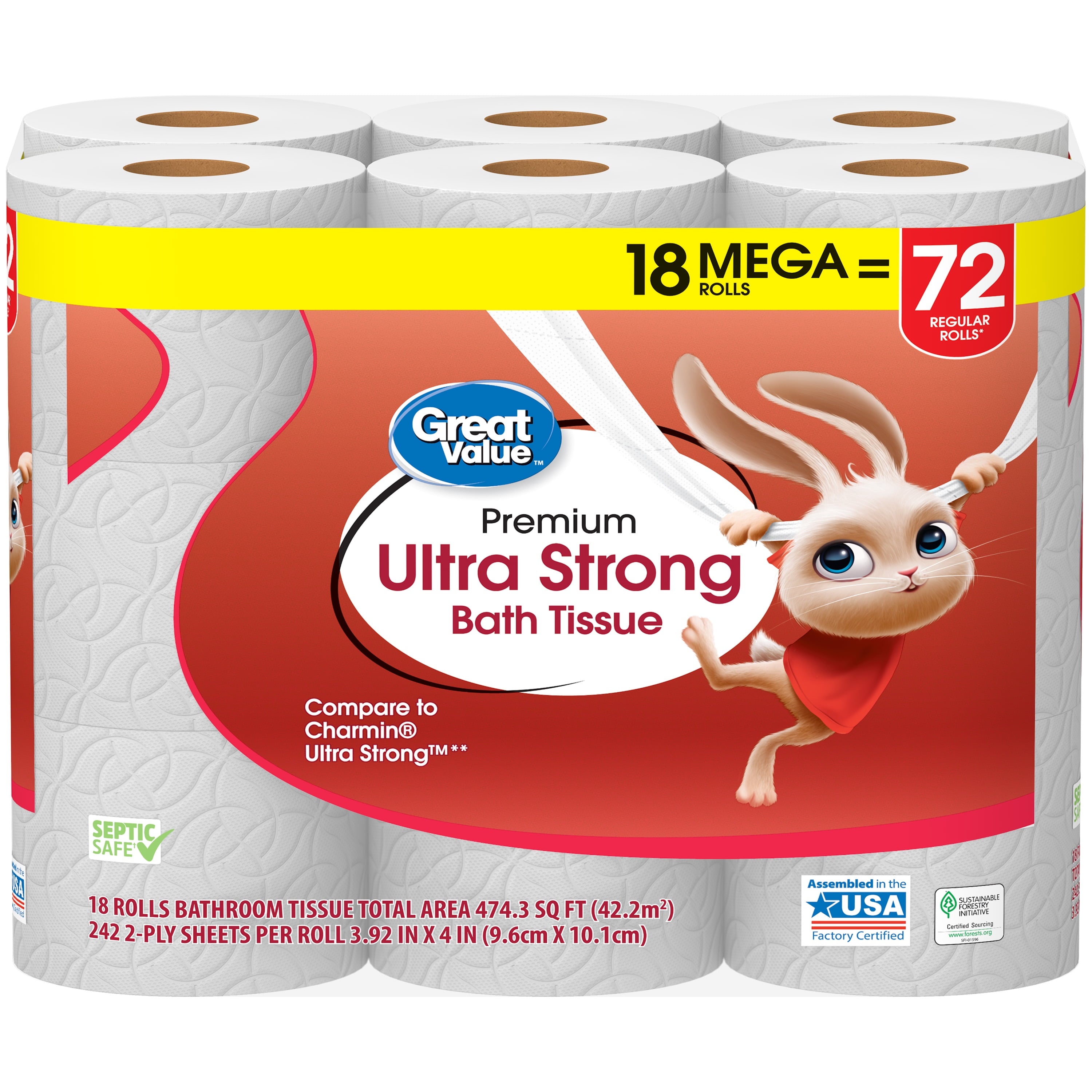 Ultra Strong Toilet Paper, 18 Mega Rolls - CommunityRateLLC