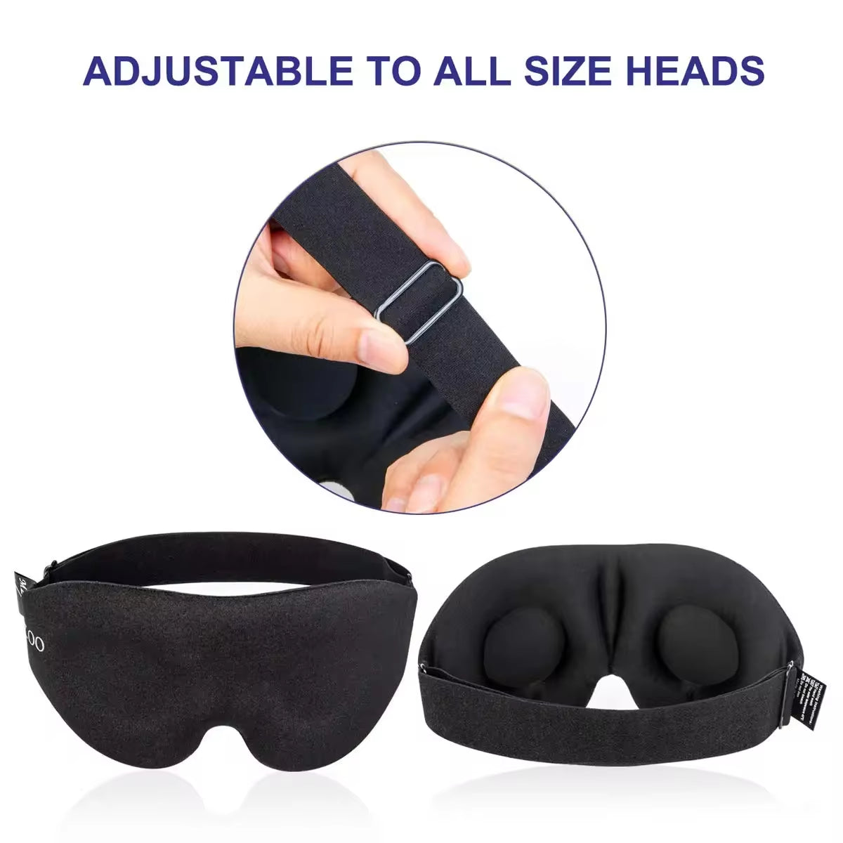 3D Contoured Sleep Eye Mask - Light Blocking Blindfold for Men and Women