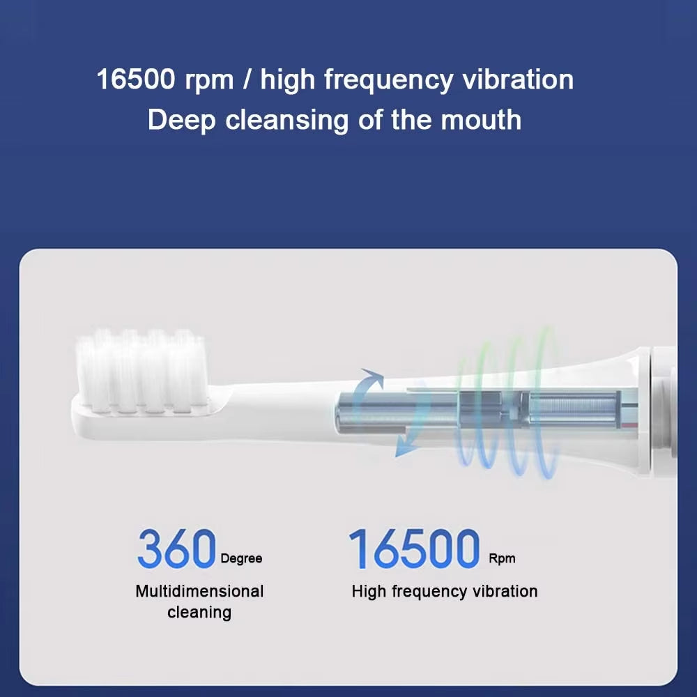 Mijia T100 Sonic Electric Toothbrush - Cordless, USB Rechargeable, Waterproof, Ultrasonic Automatic Design