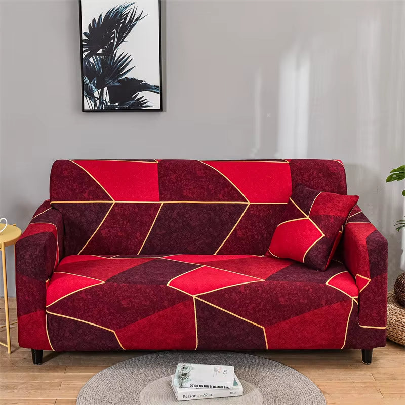 Flower Printed Elastic Sofa Cover - Antidirt Spandex Furniture Protector for Bedroom, Office, and Living Room Decor