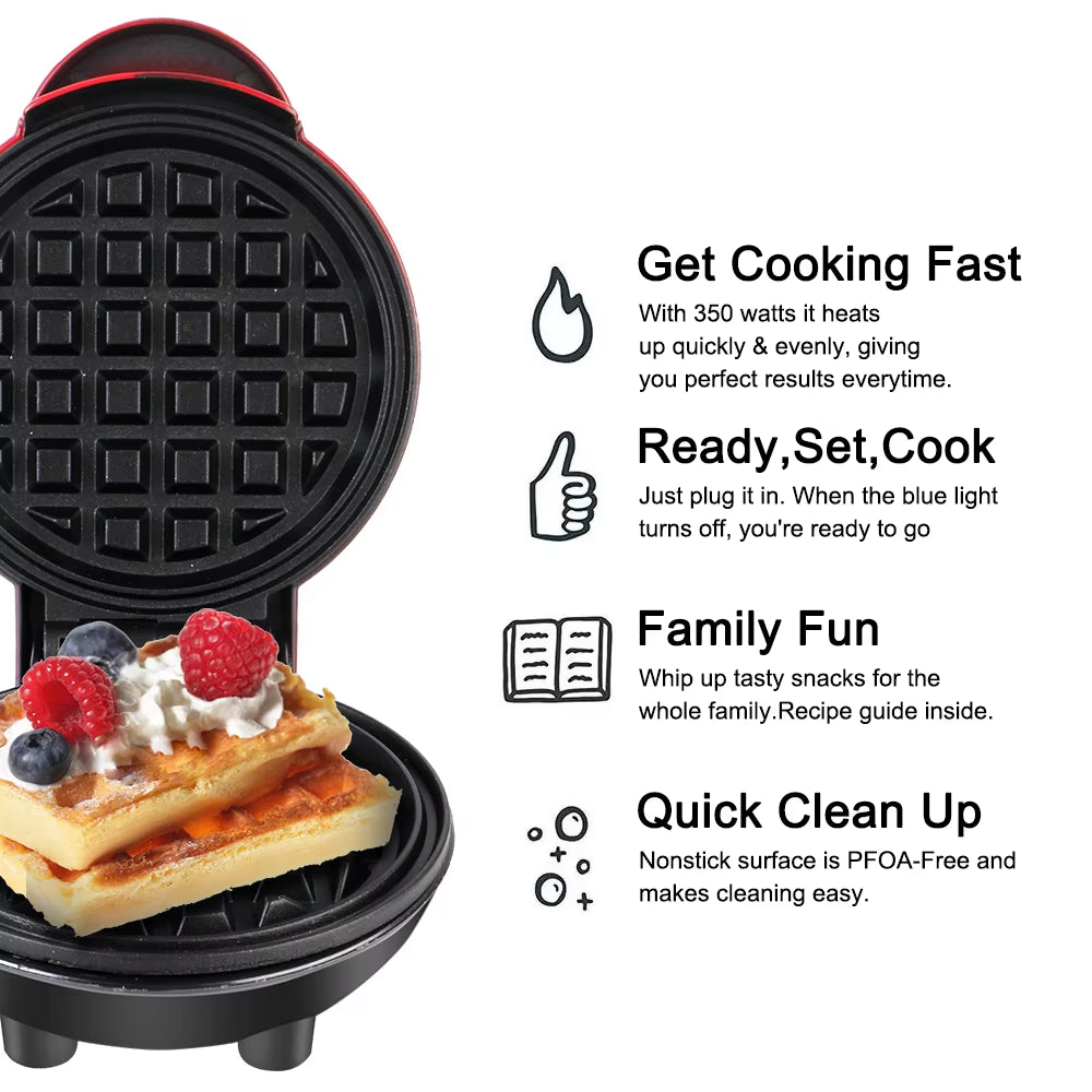 Mini Electric Egg Cake and Waffle Maker - Pan Eggette Machine for Breakfast Treats