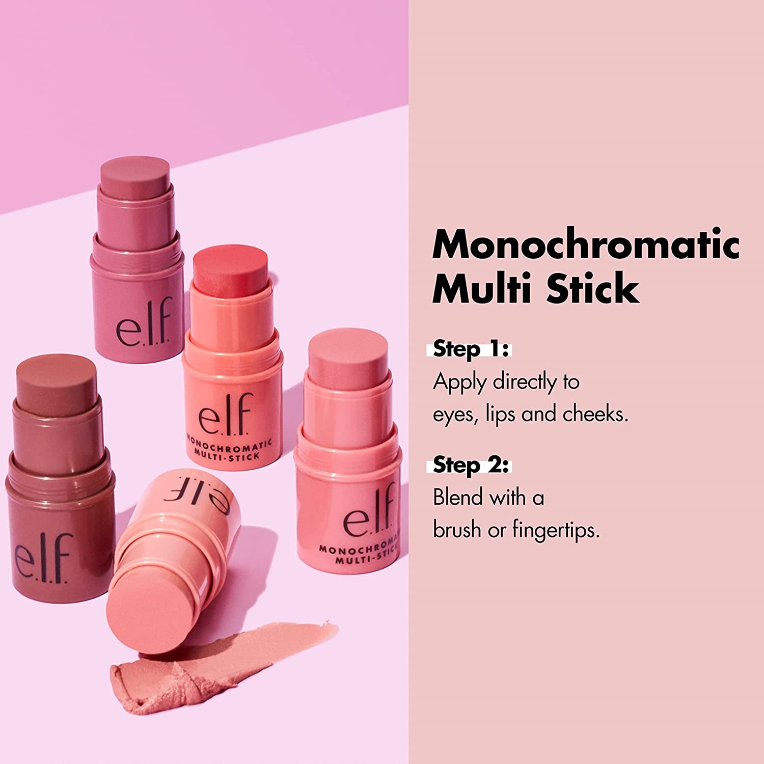 Monochromatic Multi Stick in Sparkling Rose - Creamy, Lightweight, Versatile Makeup with Effortless Blendability and Luxurious Shimmer, 0.17 Oz