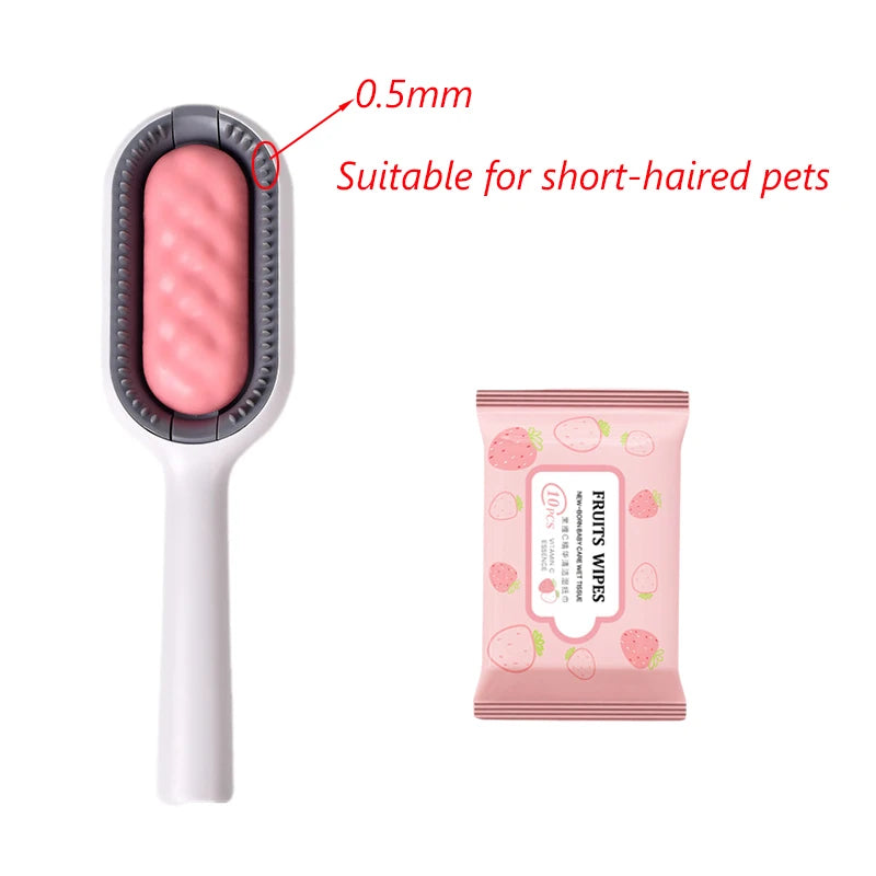 Double-Sided Pet Grooming Brushes for Cats and Dogs with Wipes - Essential Accessories for Pet Care