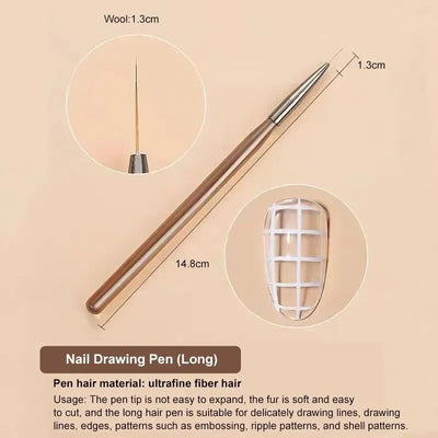 9-Piece UV Gel Nail Brush Set for Professional Nail Art and Acrylic Design