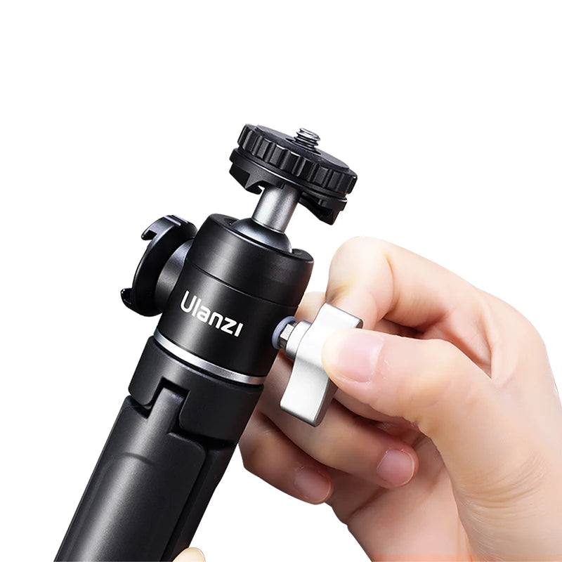 U-Vlog Lite Extendable Tripod with Dual Cold Shoe and Ball Head for Smartphones and DSLR Cameras (Sony, Canon, Nikon)