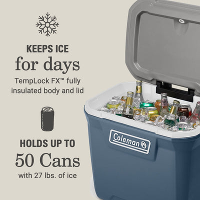 316 Series 60QT Hard Chest Wheeled Cooler, Lakeside Blue - CommunityRateLLC