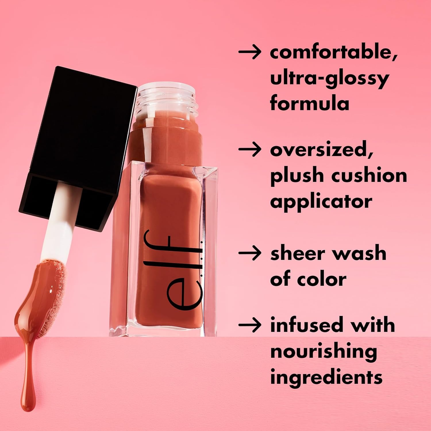 Glow Reviver Tinted Lip Oil - Nourishing Formula with Jojoba Oil for High-Shine Finish, Vegan & Cruelty-Free, Rose Envy