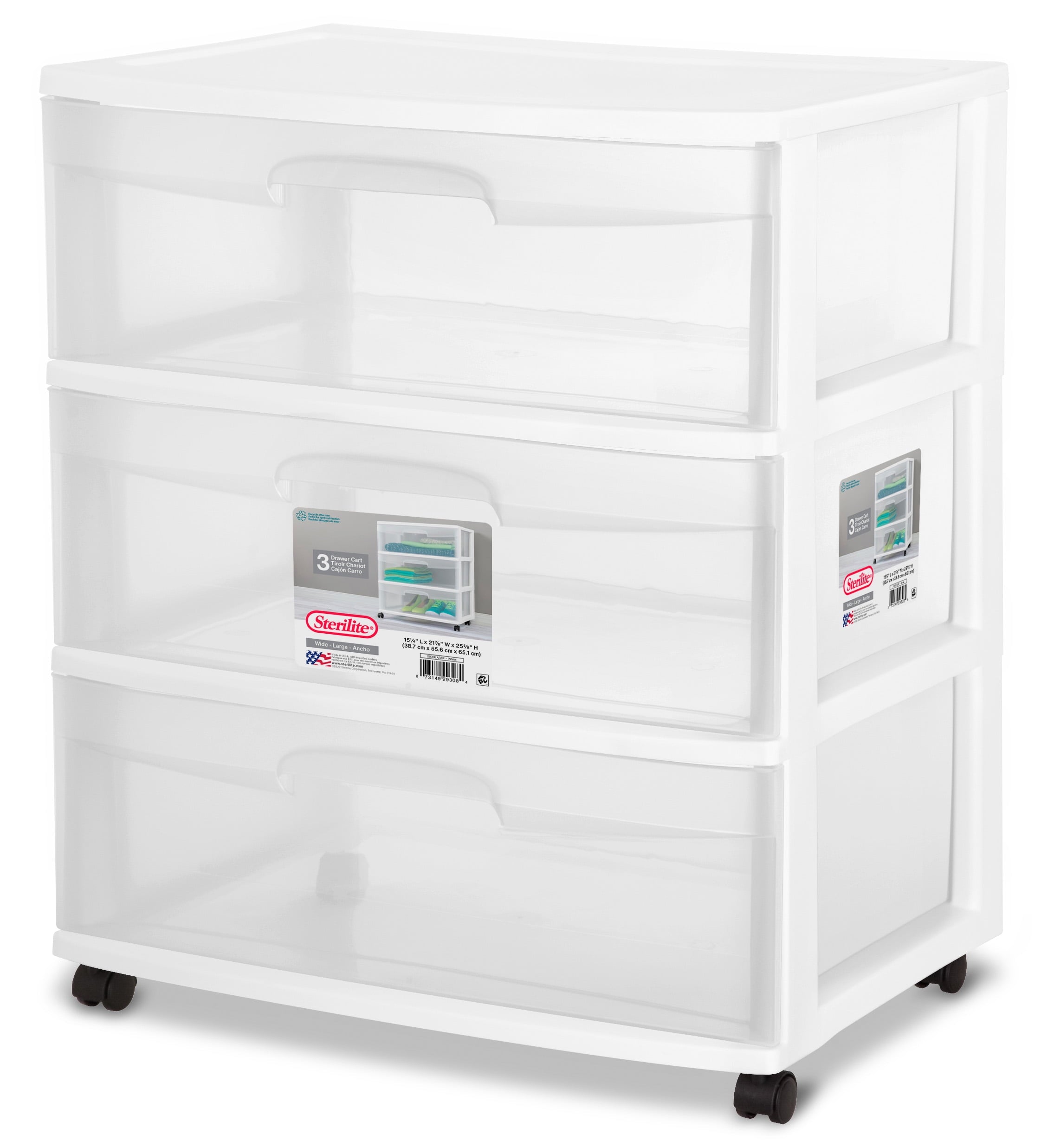 Wide 3 Drawer Cart White - CommunityRateLLC