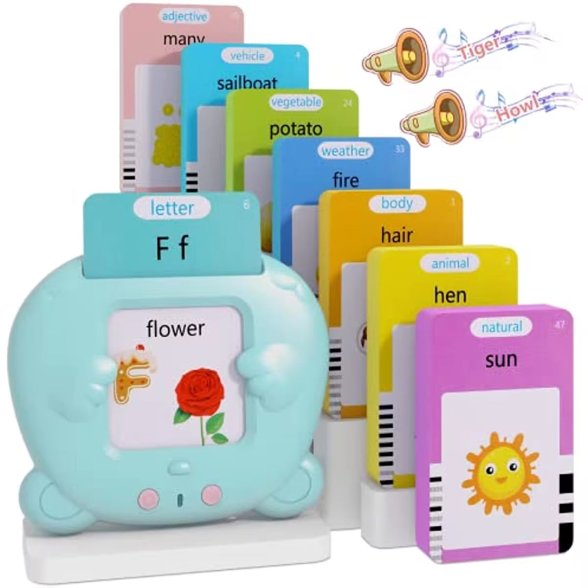 Interactive Talking Flash Cards for Early Education - Preschool Learning and Reading Machine for Boys and Girls