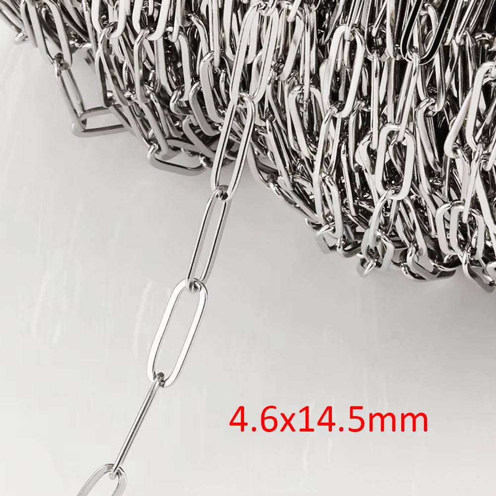 2-Meter No Fade Stainless Steel Chains for Jewelry Making - Gold Beaded Necklace and Bracelet Accessories