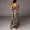 Leopard Print Sleeveless V-Neck Sexy Midi Dress Spring Women Fashion Streetwear Christmas Party Outfits