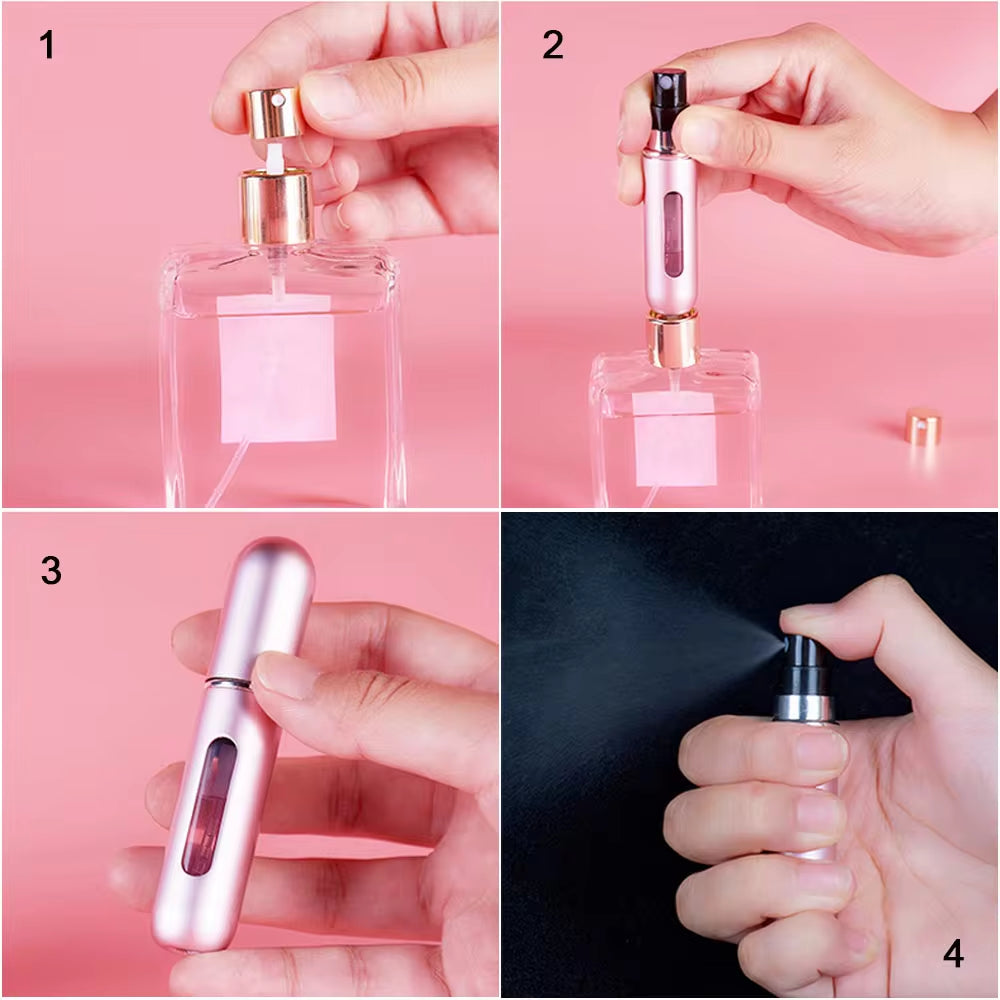 8/5Ml Portable Perfume Atomizer - Mini Aluminum Refillable Spray Bottle for Cosmetics and Travel