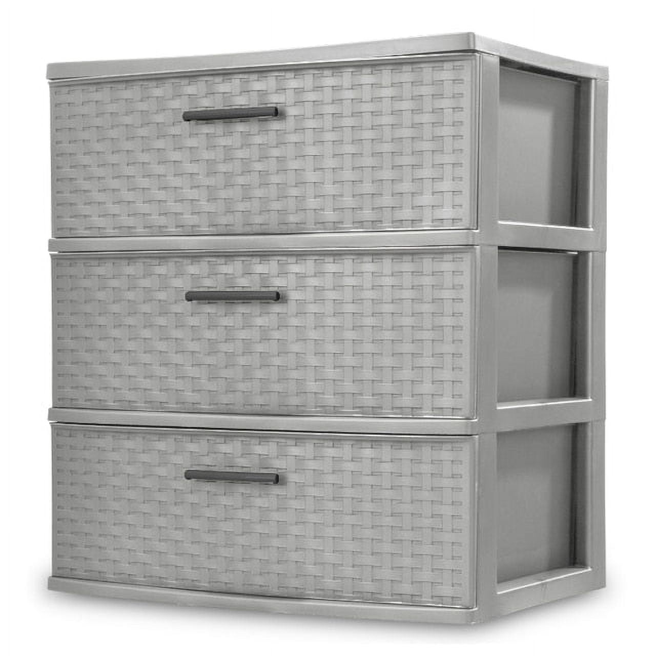 3 Drawer Wide Weave Tower Plastic - CommunityRateLLC