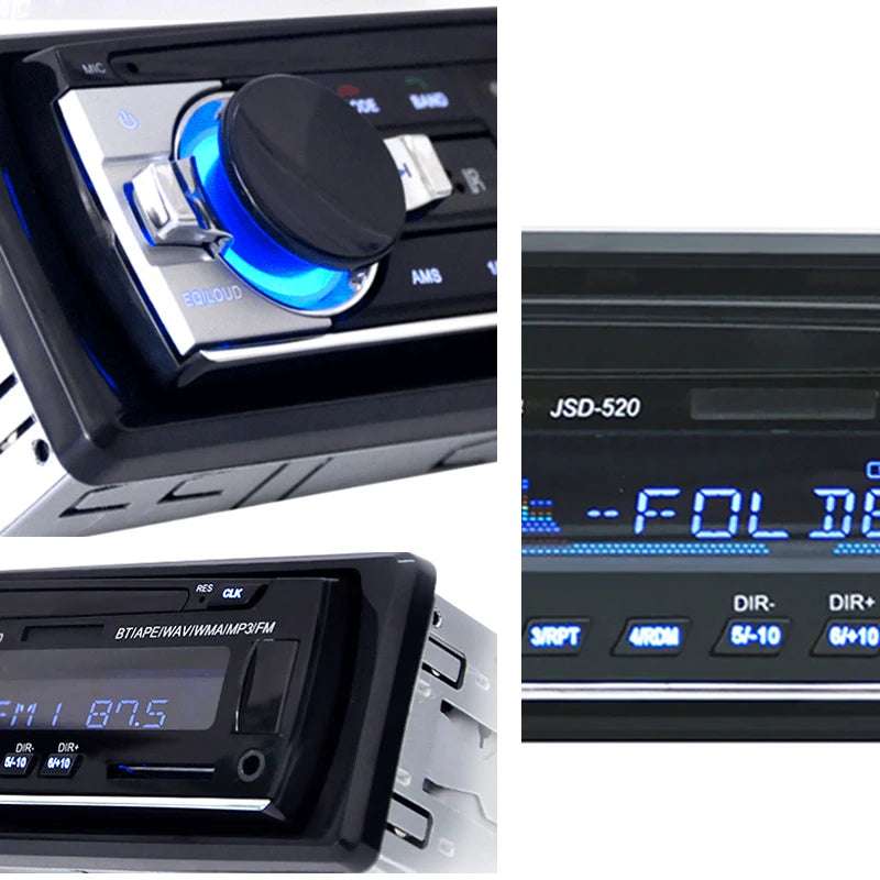 1 Din Digital Bluetooth Car Stereo MP3 Player with FM Radio, USB/SD, and AUX Input - 60W x 4 Audio Output