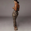 Leopard Print Sleeveless V-Neck Sexy Midi Dress Spring Women Fashion Streetwear Christmas Party Outfits