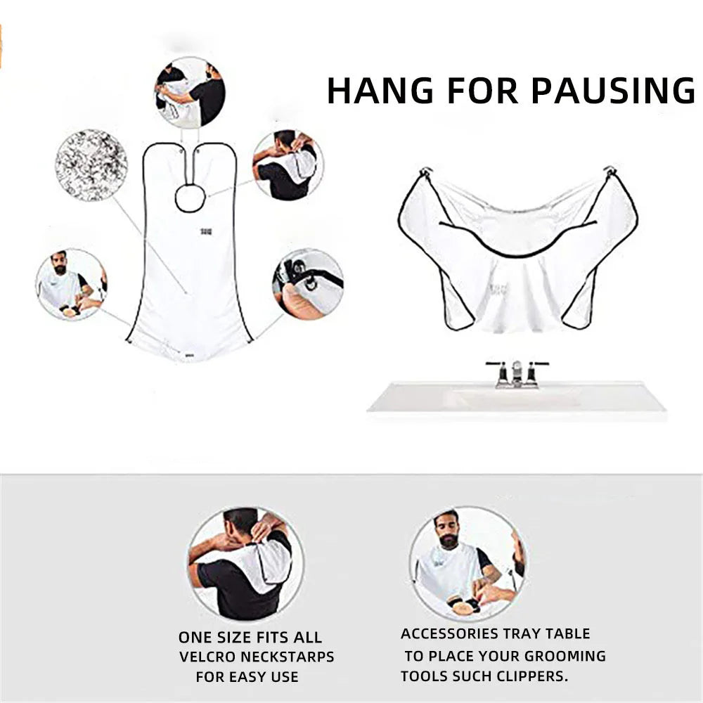 Men's Shaving Apron and Beard Catcher Cape for Easy Clean-Up - Ideal Grooming Accessory and Gift for Adults