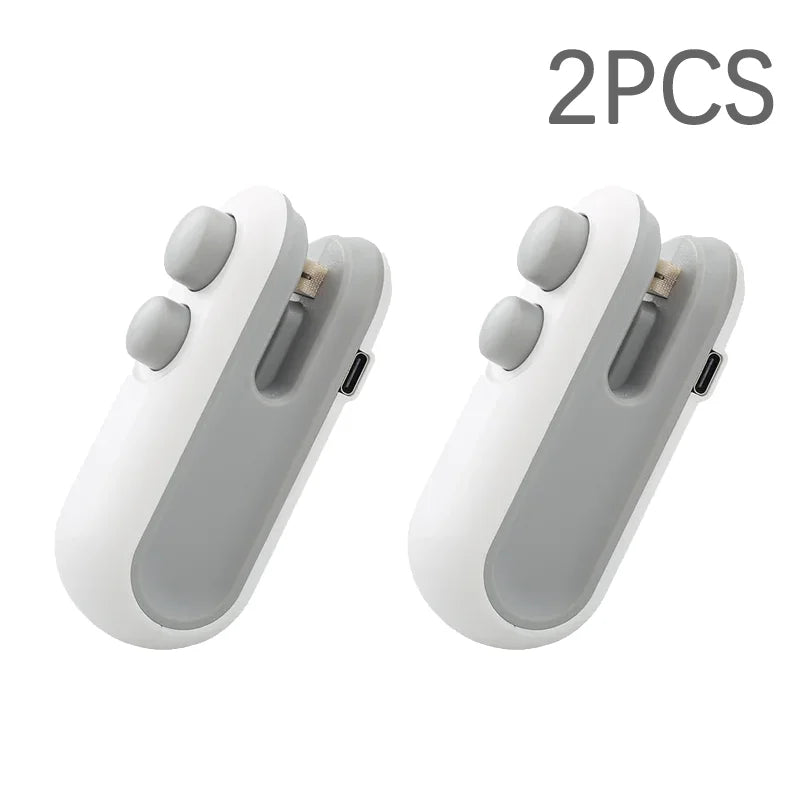 Rechargeable 2-in-1 Portable Mini Heat Sealer and Vacuum Sealer for Snacks and Plastic Bags