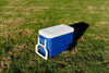 38 QT. Hard-Sided Ice Chest Cooler with Wheels, Blue - CommunityRateLLC